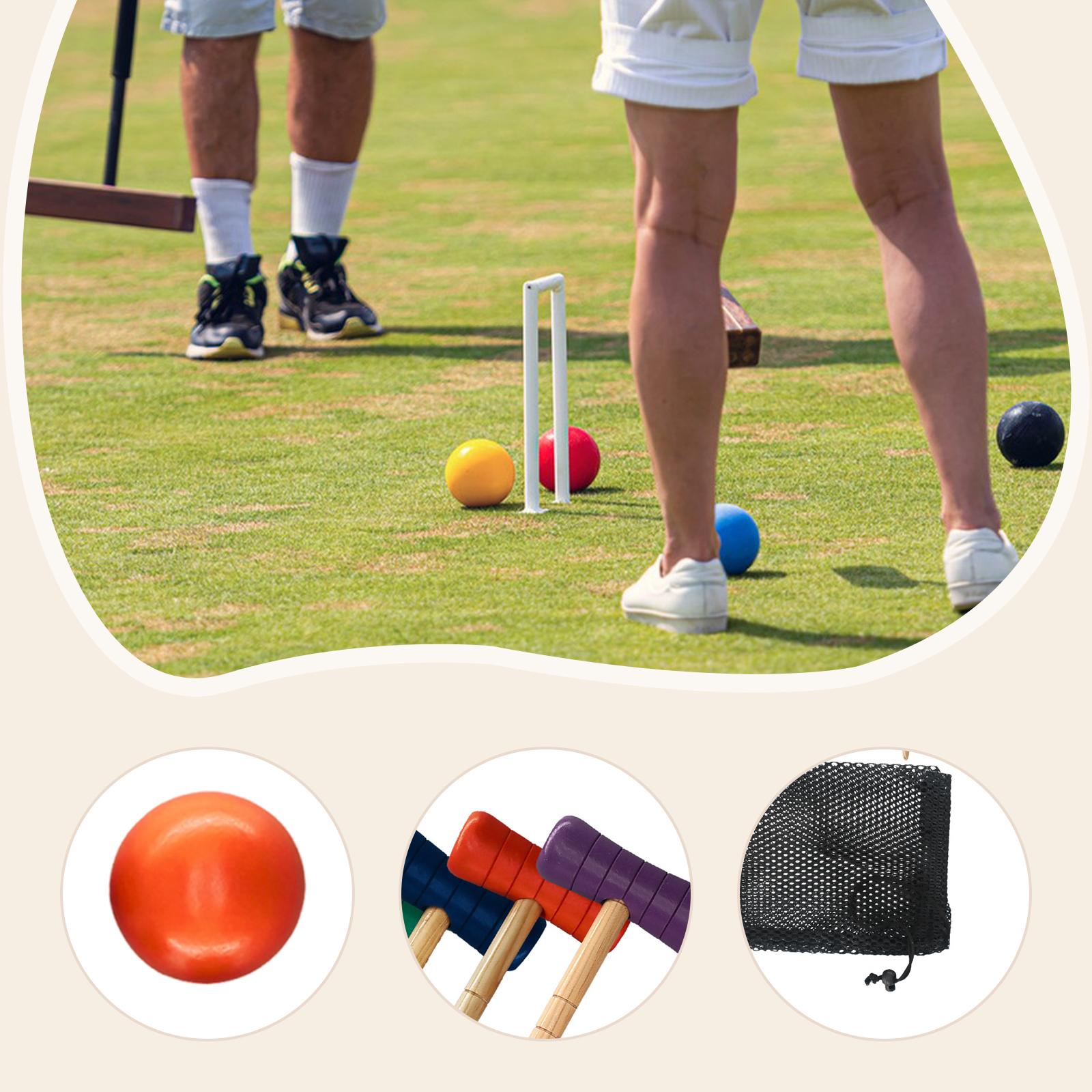 Croquet Set Lawn - Premium Wood Croquet Mallet Set All