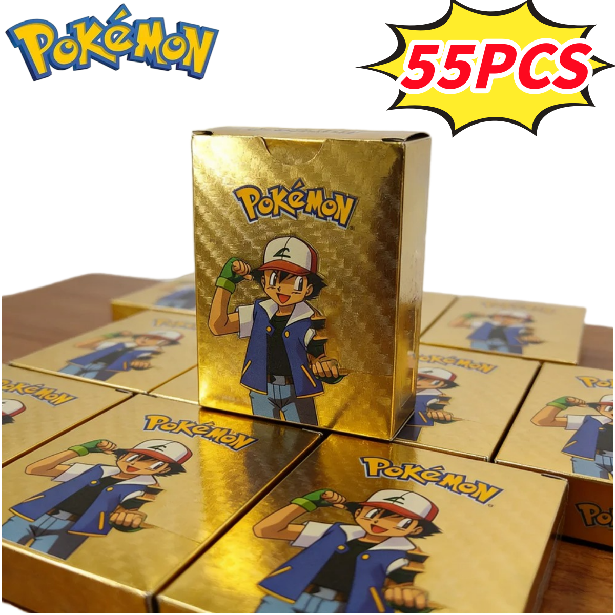 Party Games In Spanish - Pokémon Gold Foil Cards55PCS Golden Letters