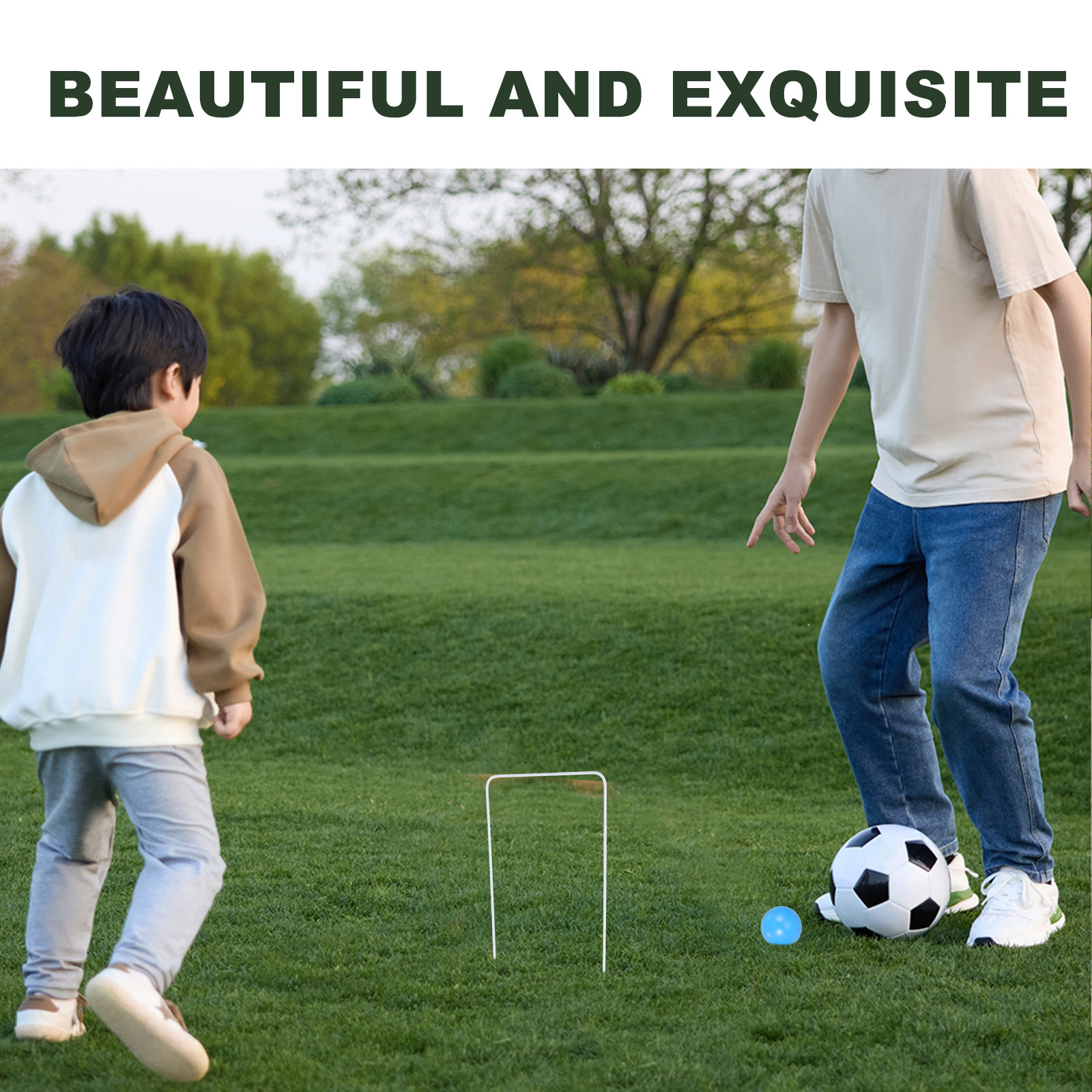 Croquet Set Lawn - 1Set Kids Outdoor Croquet Set Sturdy