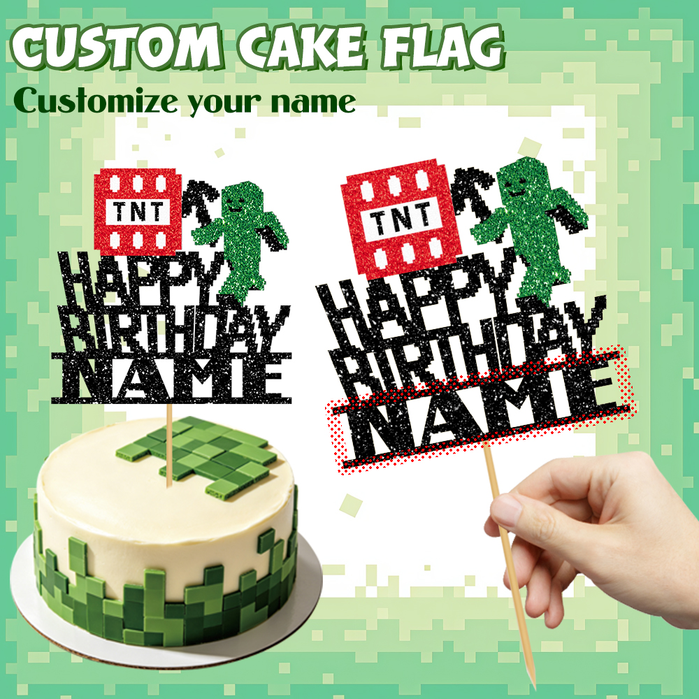 1/3/6 Pcs Of Glitter Minecraft - Party Games Name recension och pris