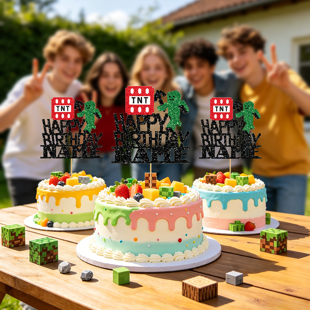 1/3/6 Pcs Of Glitter Minecraft - Party Games Name recension och pris