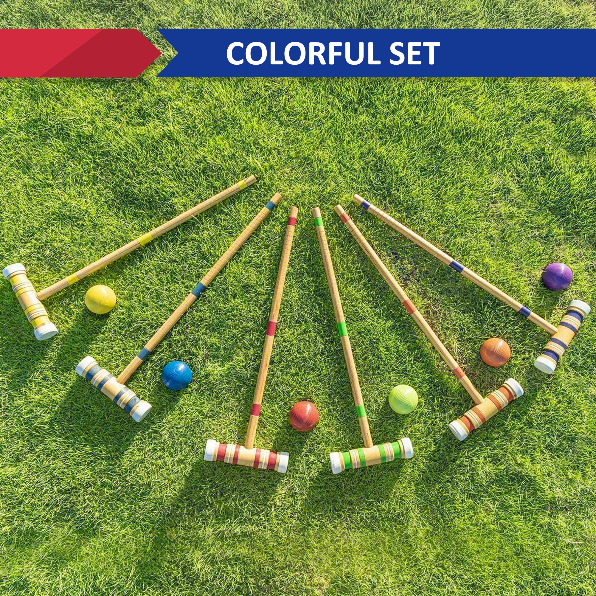 Six-Player Croquet Set with Wo - Croquet Set Lawn recension och pris