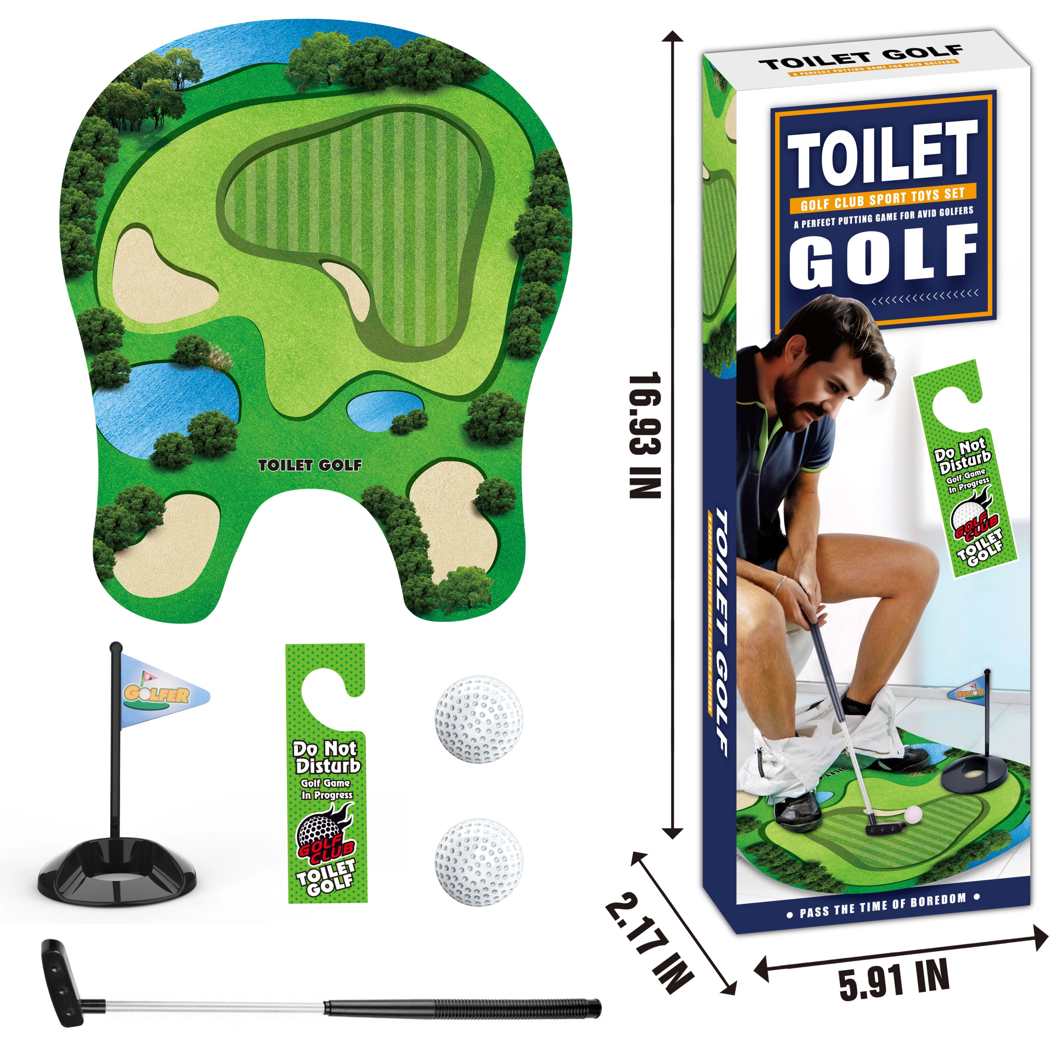 Mini Toilet Golf Toy Set - Fun - Party Games Golf recension och pris