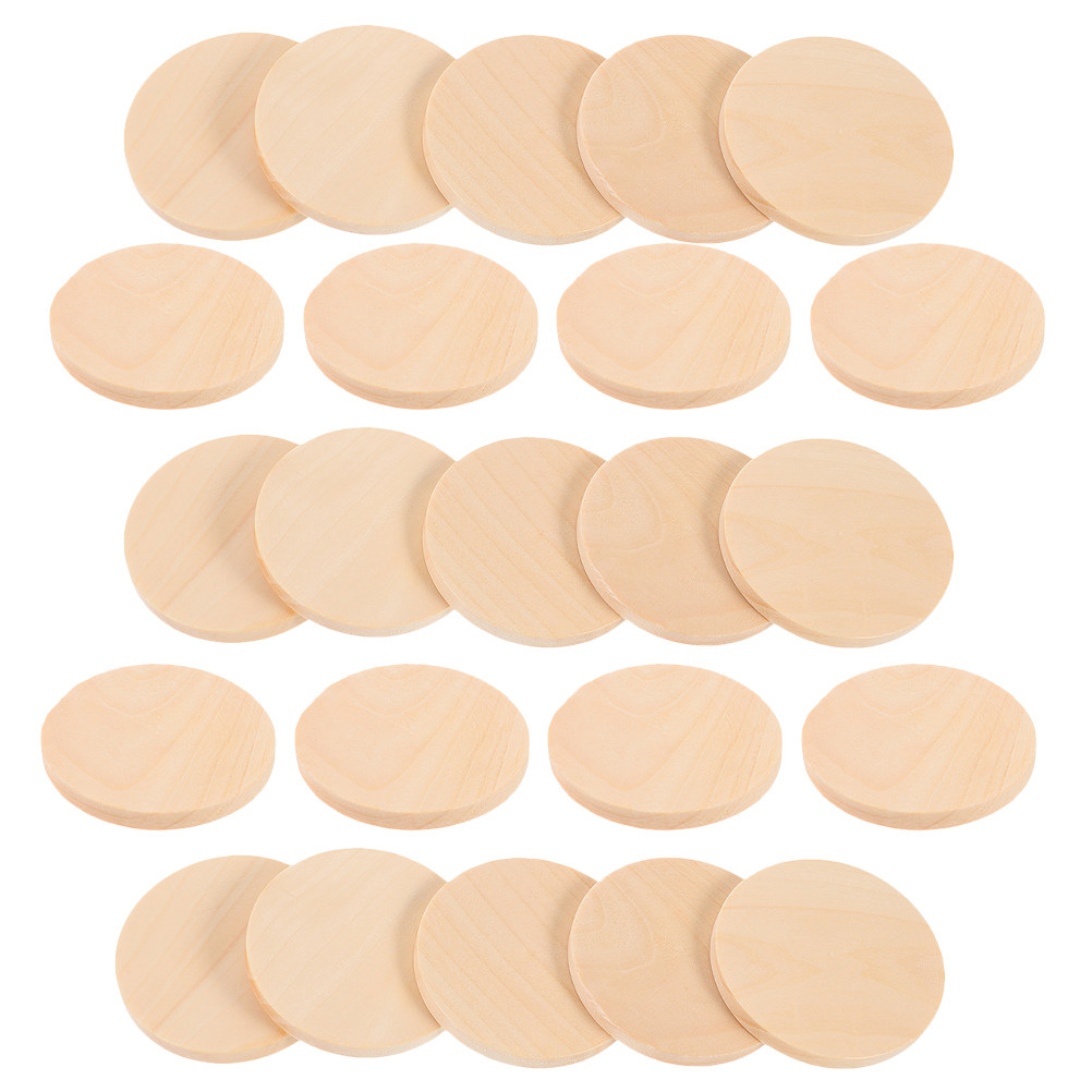 50Pcs Natural Solid Wood Circl - Party Games Name recension och pris