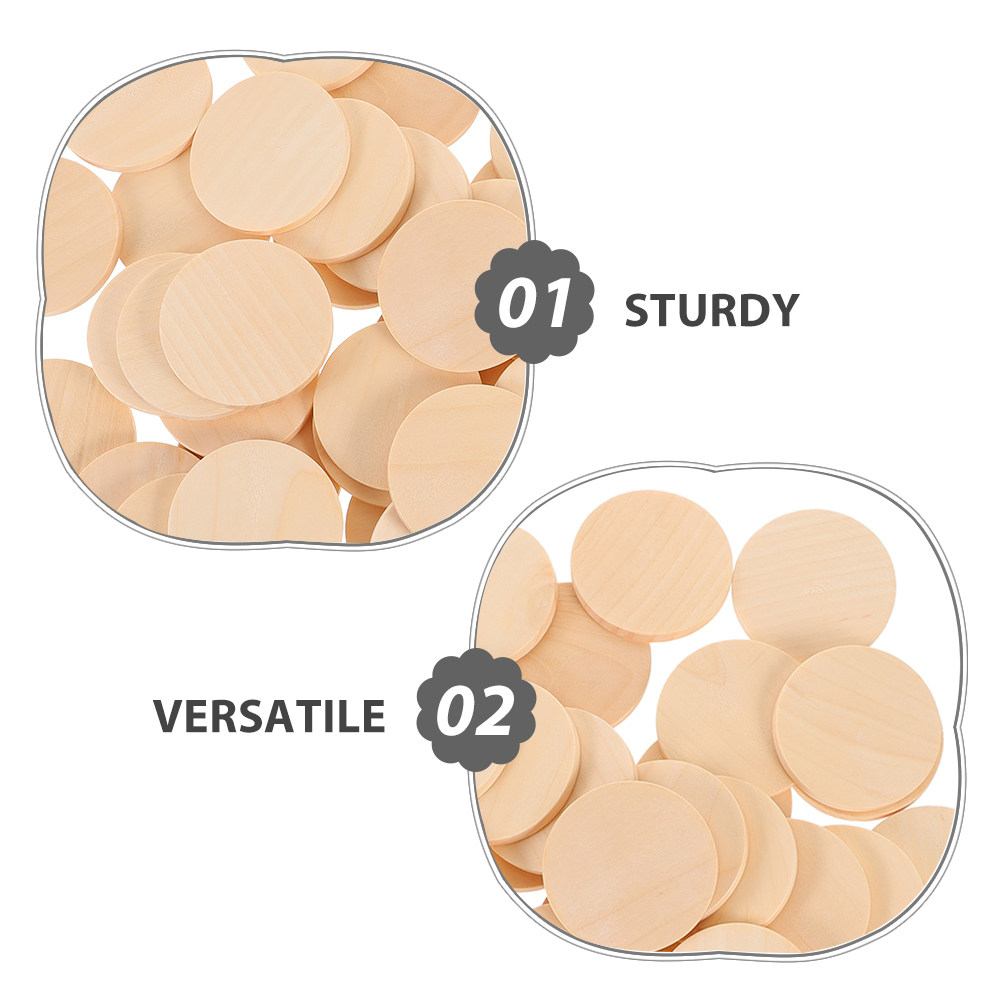 50Pcs Natural Solid Wood Circl - Party Games Name recension och pris