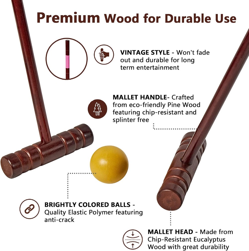 Croquet Set for Adults - 8 Pla - Croquet Set Lawn recension och pris