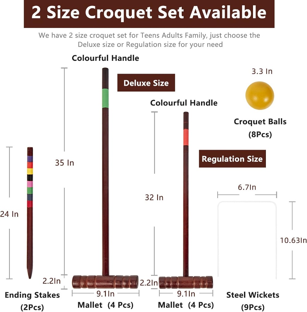 Croquet Set for Adults - 8 Pla - Croquet Set Lawn recension och pris