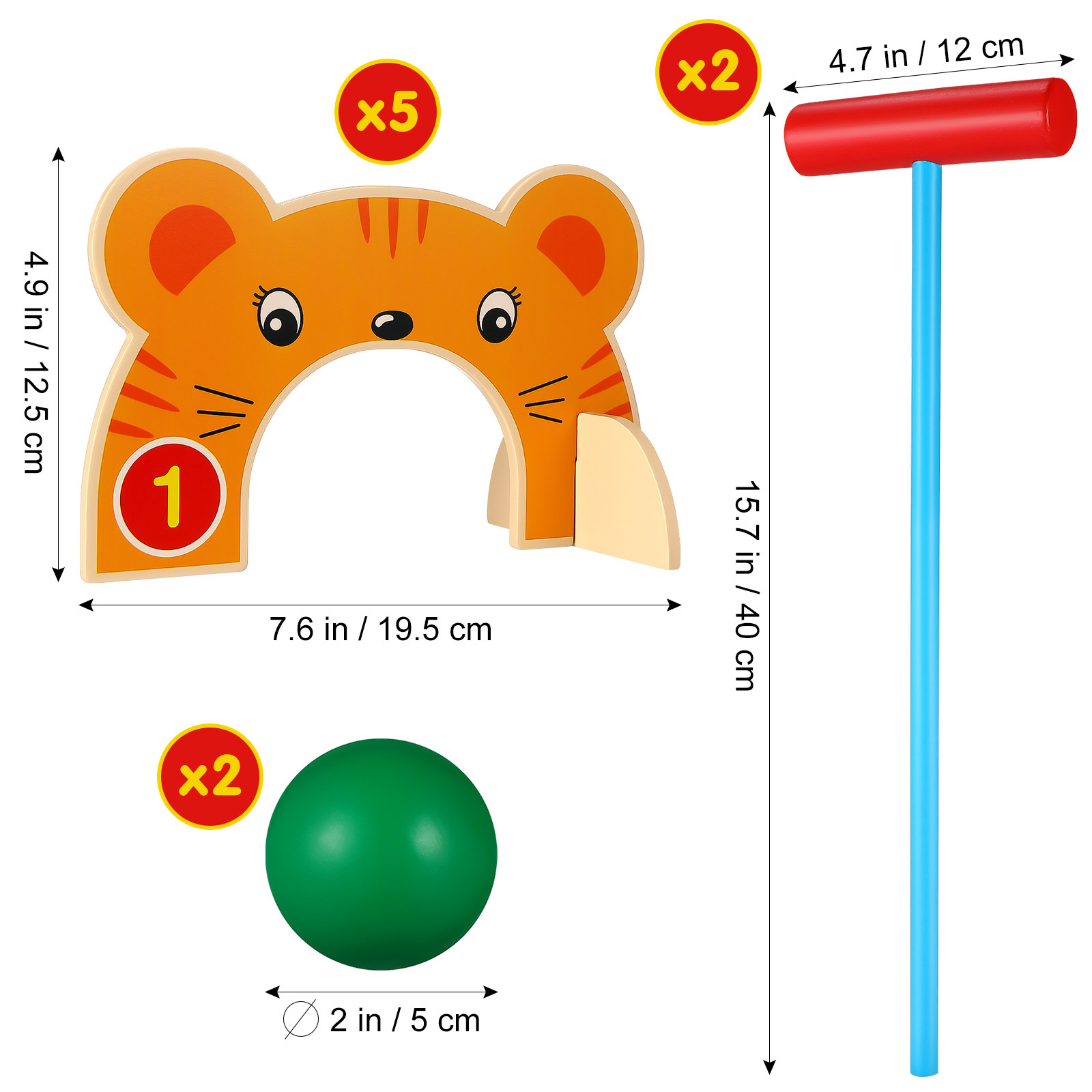 Wooden Cartoon Animal Croquet  - Croquet Set Lawn recension och pris