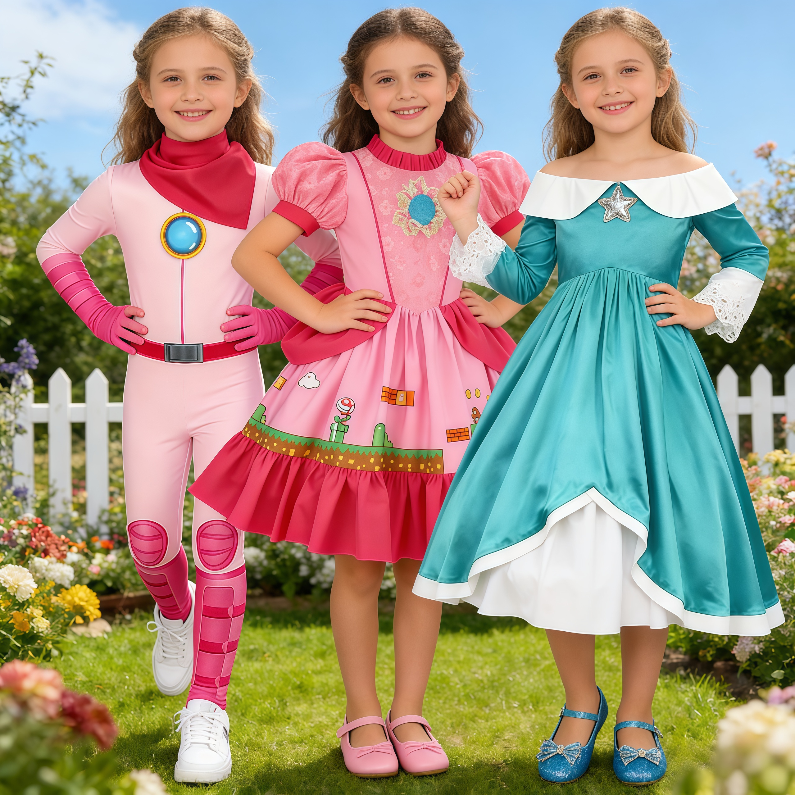 Girls Peach Princess Jumpsuit  - Party Games Kids Birthday recension och pris