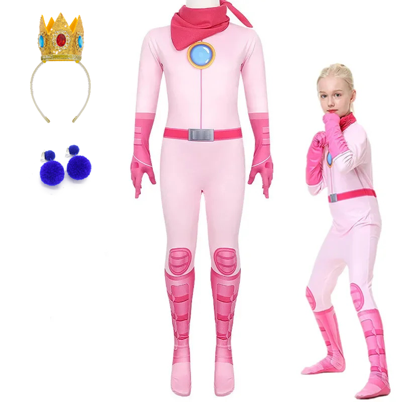 Girls Peach Princess Jumpsuit  - Party Games Kids Birthday recension och pris
