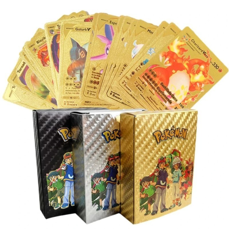 Pokémon Gold Foil Cards55PCS G - Party Games In Spanish recension och pris