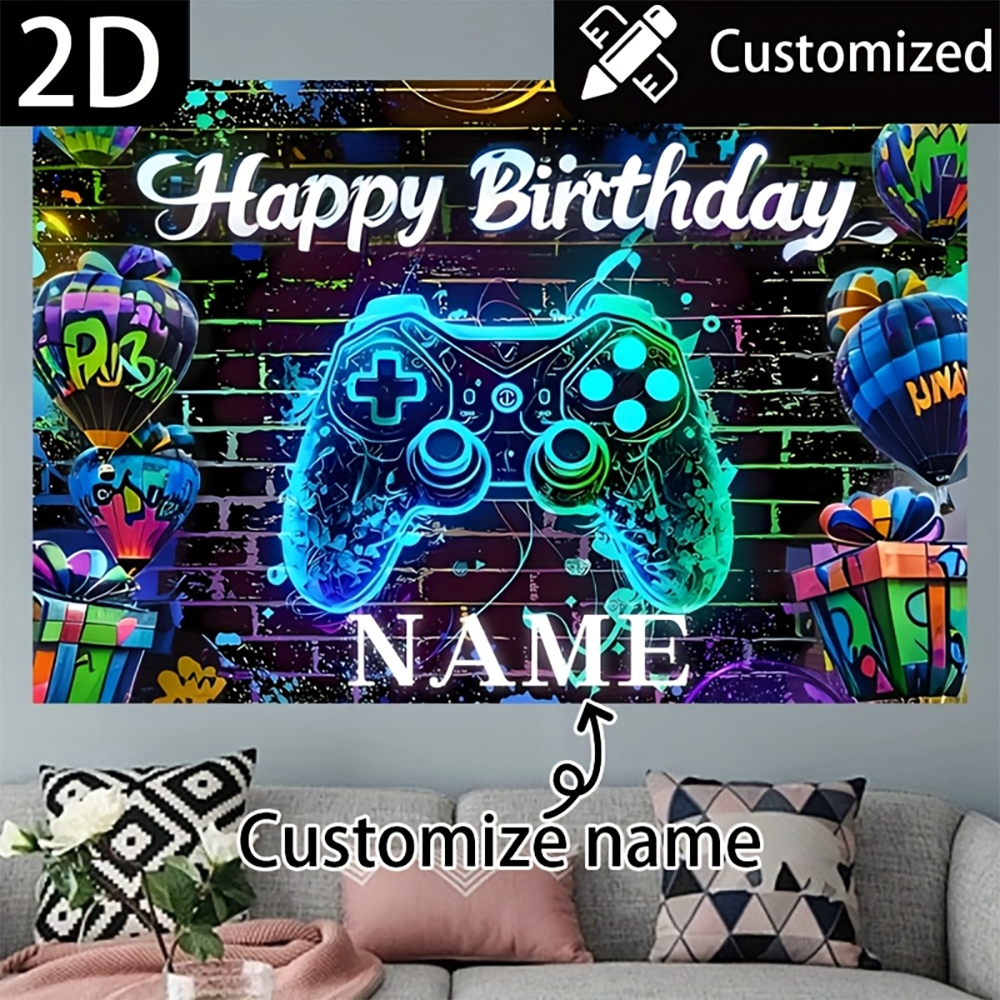 1pc  Personalized Neon Gamer H - Party Games Name recension och pris