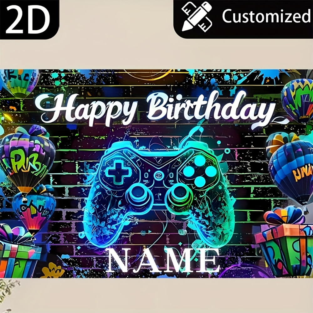 1pc  Personalized Neon Gamer H - Party Games Name recension och pris